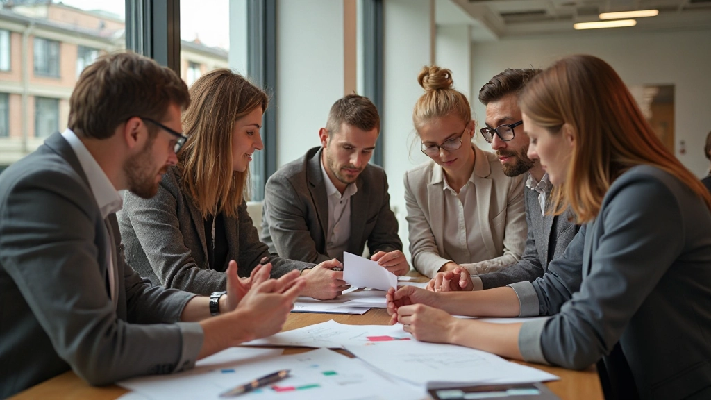 Diverse teamleden werken samen in moderne kantoor met enthousiasme en focus