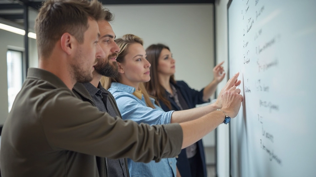 Teamleden voeren productieve retrospectieve bijeenkomst uit